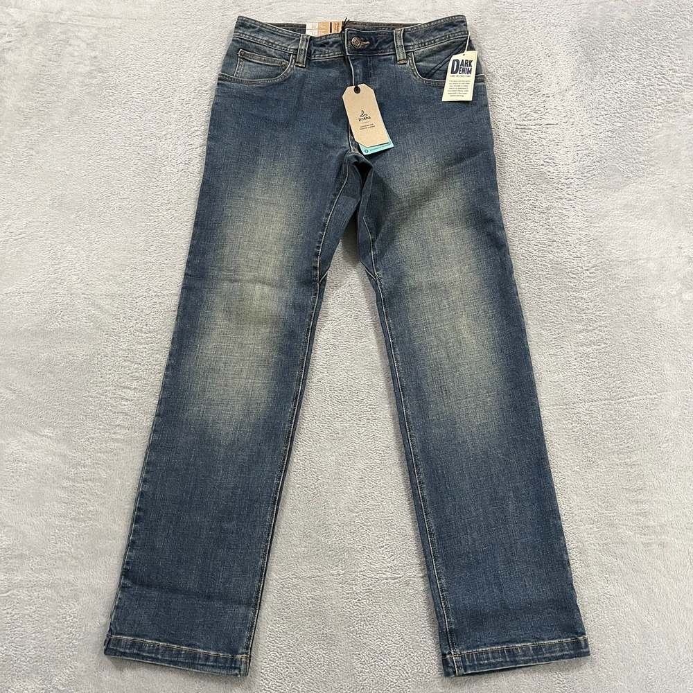 prAna Axiom Jeans Men 30x32 Straight Leg Antique Stone Denim Stretch Western